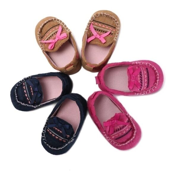 NEW Baby Moccasin Slippers in Navy Blue - Picture 5 of 6